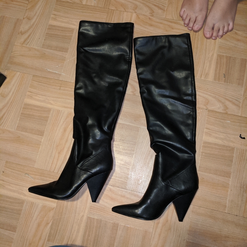 Knee high black boots